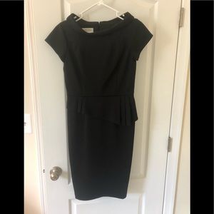 Black Peplum Dress by Kasper Size 4